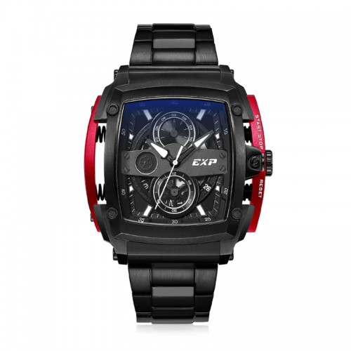 Expedition 3008 Black Red Steel Chronograph BCBIPBARE